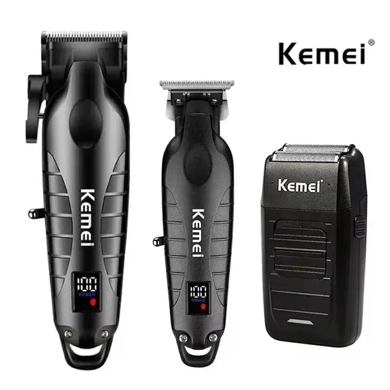 Kemei Rechargeable Hair Clipper Set, Men's Electric Shaver, Trimmer, Professional Hair Clipper Km-2290 Km-2293 Km-1102