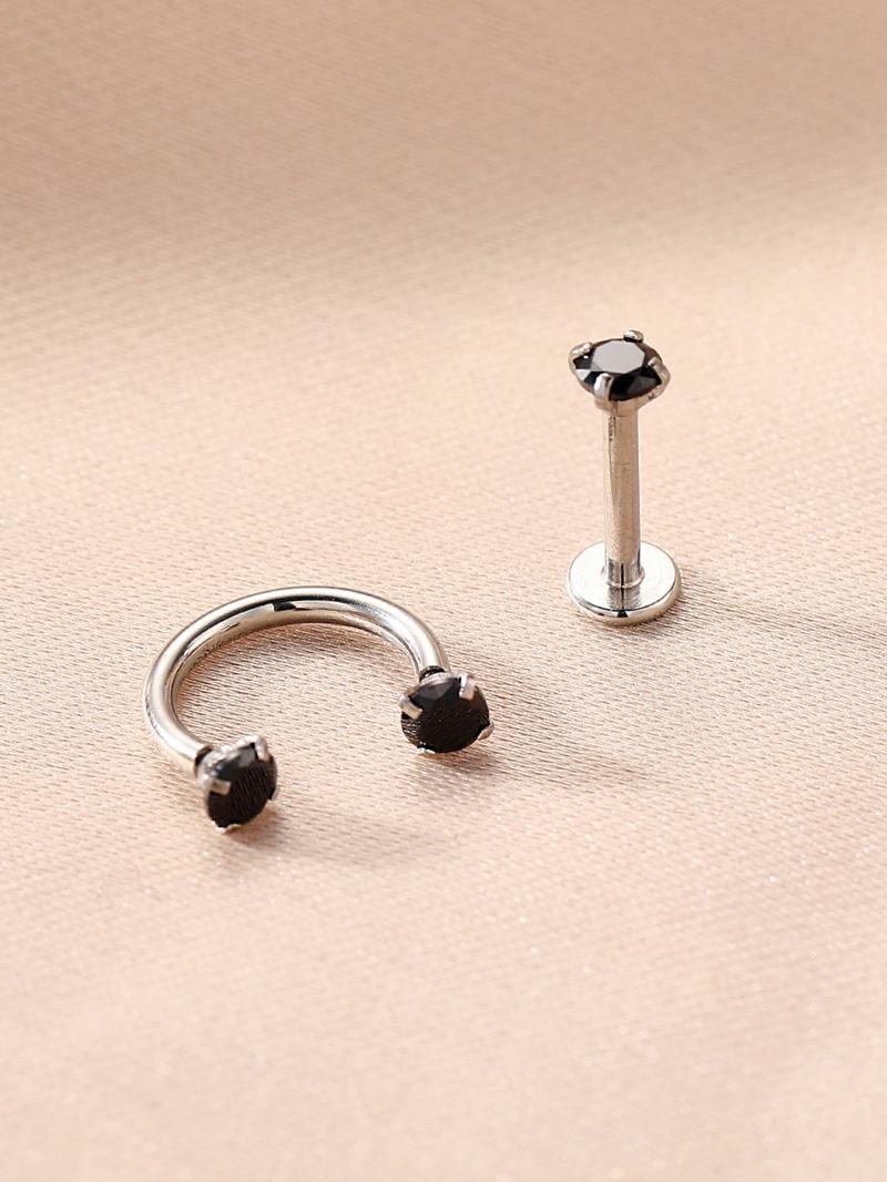 Rhinestone Decorated Magnetic Nose Rings for Galentinesparty, Magnetic Nose Cuff, No Piercing, Daily Wear for Men & Women, Alloy Body Jewelry