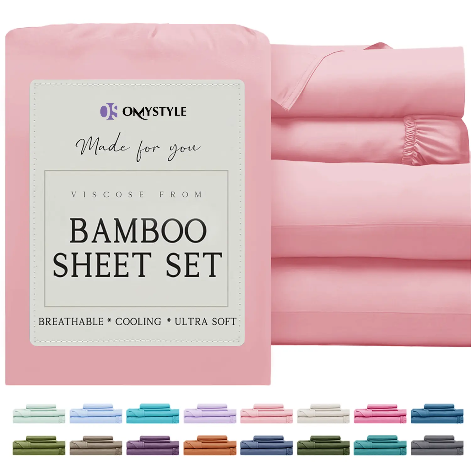 Extra Deep 2300TC Cooling Bamboo Sheet Set For Kids & Children, Premium Bamboo Sheets Ultra Soft Breathable Bedding For Child, Queen Size Bed Sheets Fit For Hot Sleeper, Wrinkle, Fade & Stain Resistant Children's Sheets, Suitable For Kids Room Decor