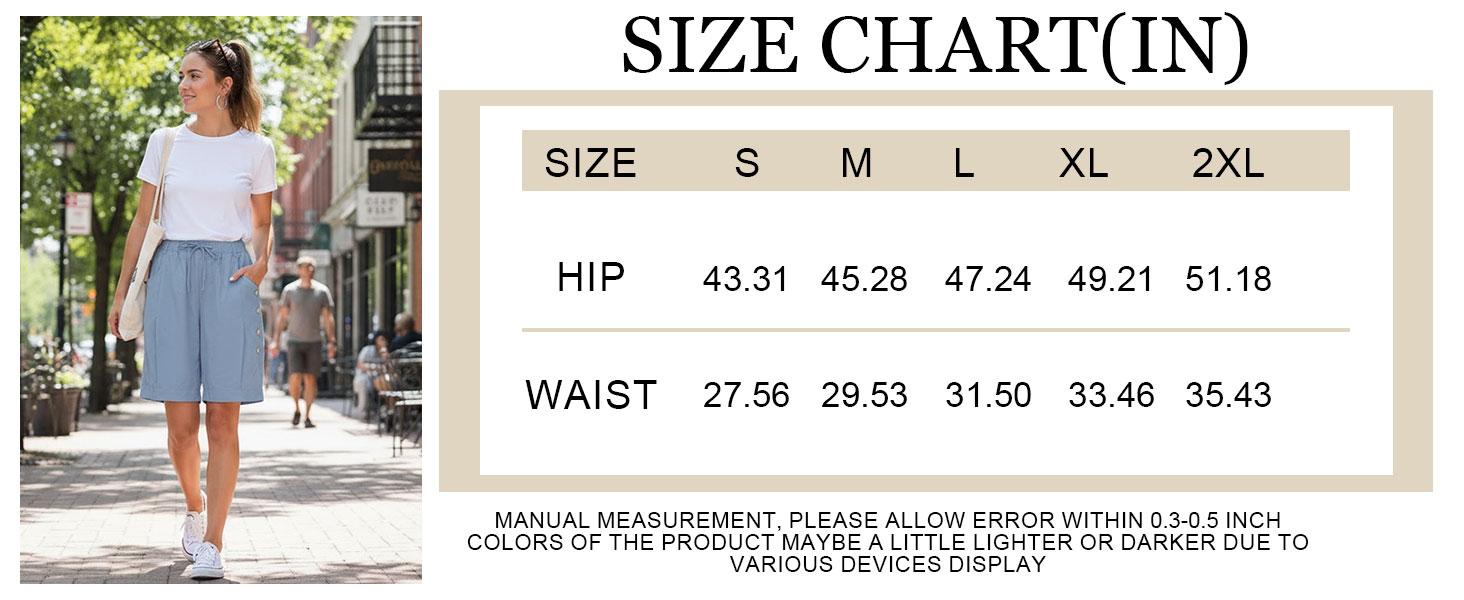 Womens Bermuda Shorts High Waist Drawstring Loose Capris Wide Leg Comfy Summer Beach Casual Dressy Pant with Pockets