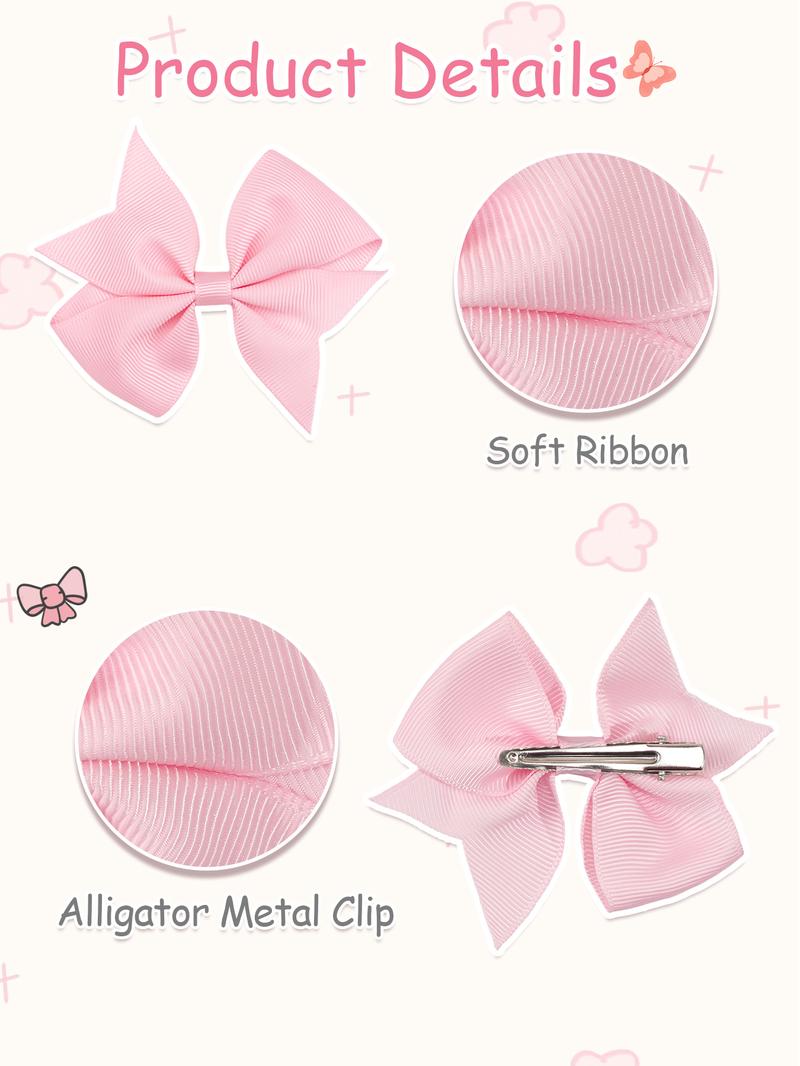 Minimalist Solid Color Bow Design Hair Clips, 30pcs/set Cute Bow Decor Hair Clips, Colorful Hair Accessories for Girls, Fashion Hair Accessories for Kids