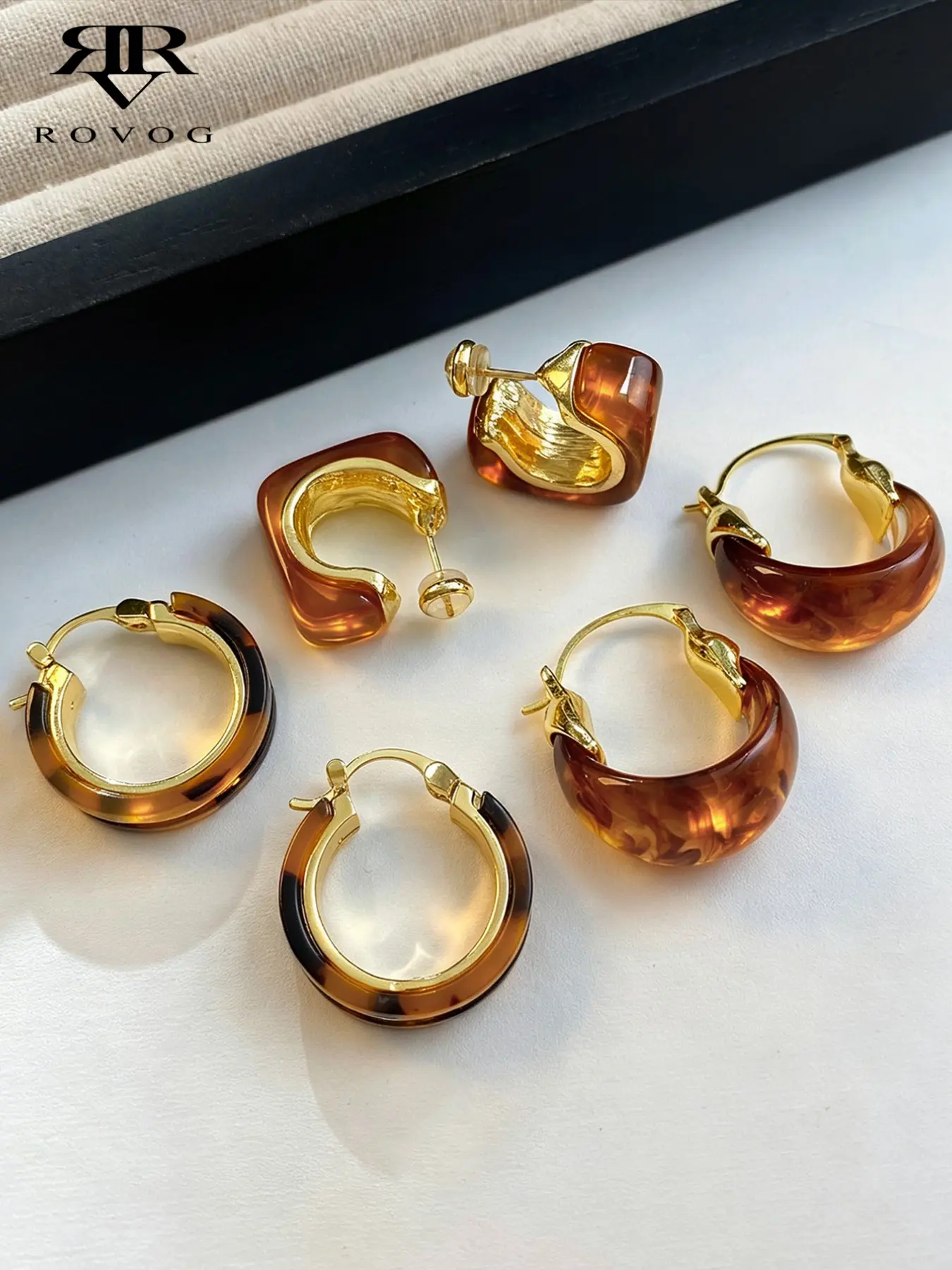 3 Pairs Leopard Print Geometric Stud Earrings Set, Elegant Resin Jewelry for Women, Perfect for Parties and Gatherings
