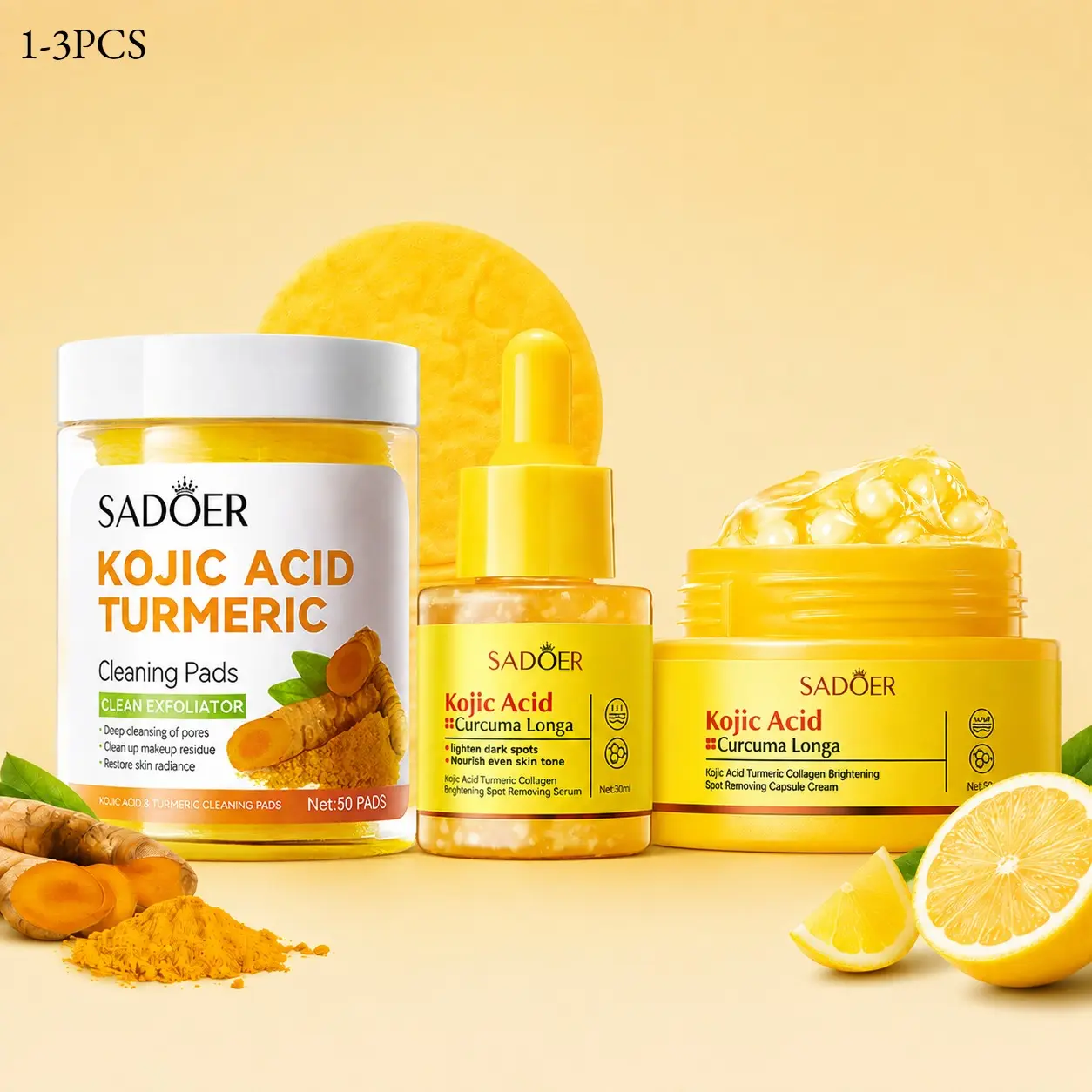 Kojic Acid Turmeric Power Duo for Face & body | Ideal for Troubled Skin & Use After Spot Care | Soothing & Calming with Kojic Acid, Turmeric, Niacinamide