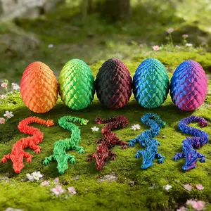 3D Printed Dragon and Egg Decorative Set, Moveable Dragon Joints for Home Display, Unique Gift for Men for Holidays
