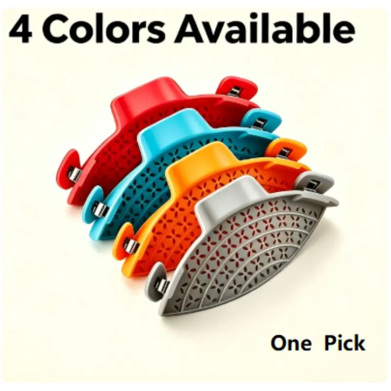 Clip-On Silicone Pot Strainer Heat Resistant Kitchen Drain Strainer for Pasta Vegetables Noodles & Food Draining