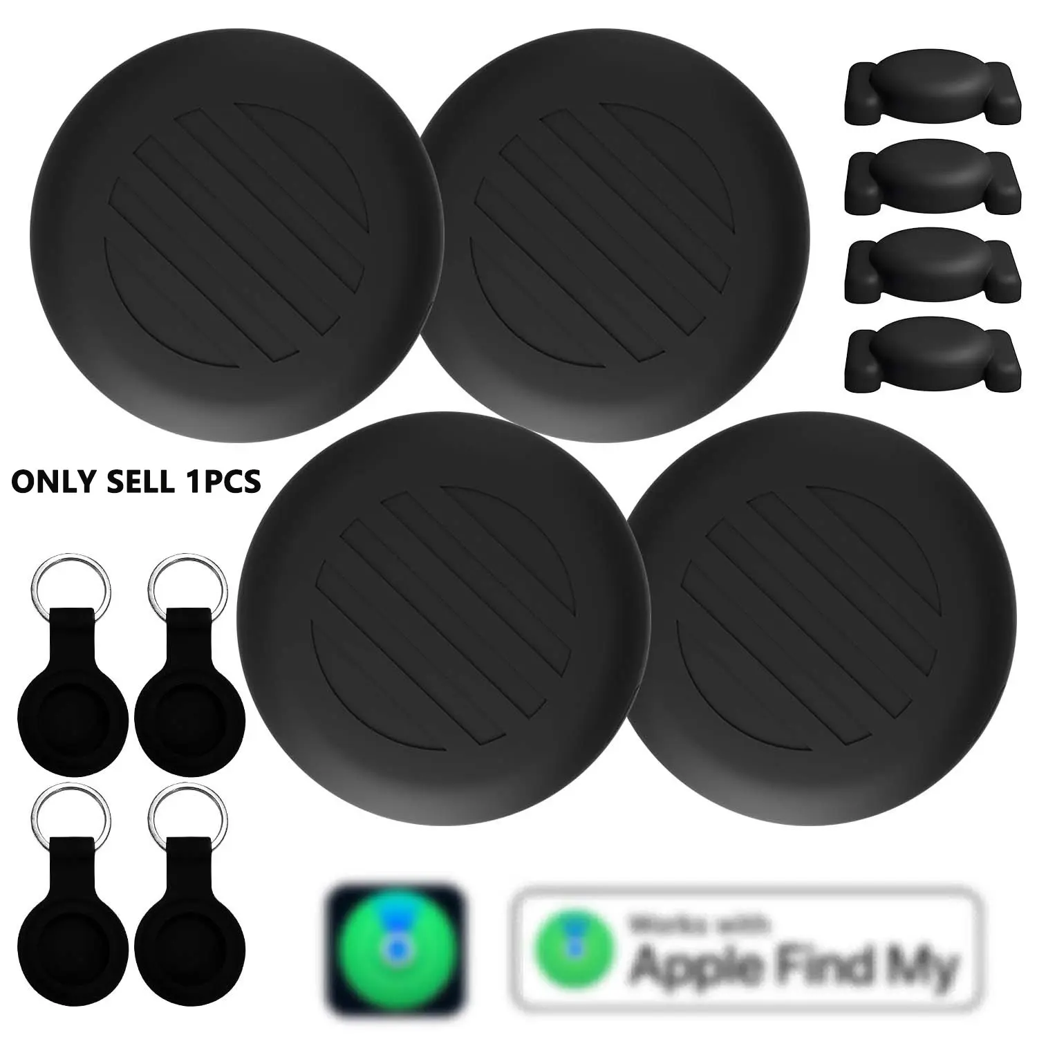 1 2 4Pack Smart GPS Tracker, Mini Locator Compatible with Android Google Find Hub, Anti-loss Alert Device, Anti Lost Wireless, Wireless Key Finder, Anti-loss Locator for Car Keys, Pet, Elderly, Wireless Positioning Tracker With magnetic silicone cover