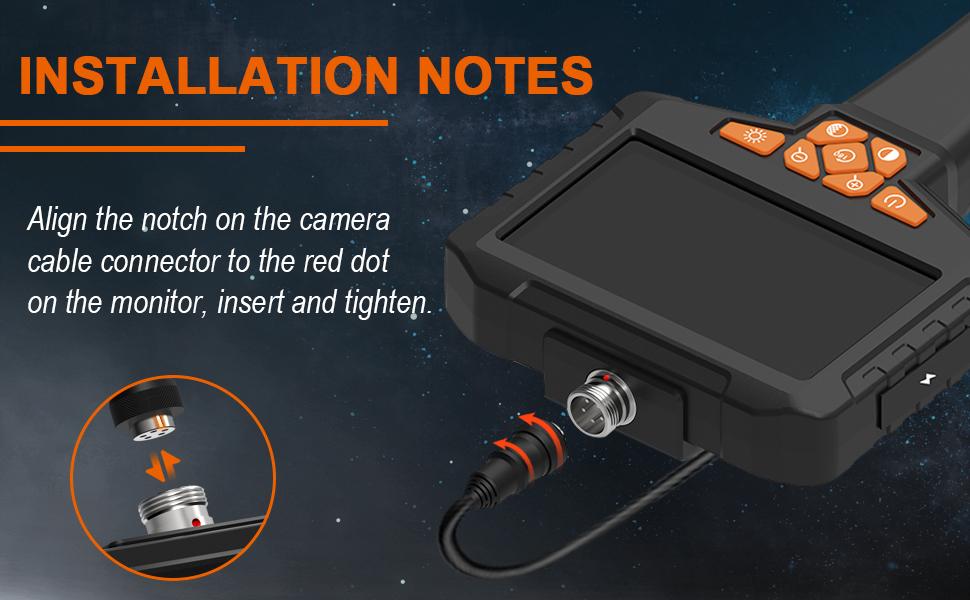 Inspection Endoscope, Industrial Borescope Camera with 4.3" IPS Screen, 1920P HD Snake Camera with 8 LED Lights, 16.5FT Semi-Rigid Cord Bore Scope - Cool Gadgets Tool