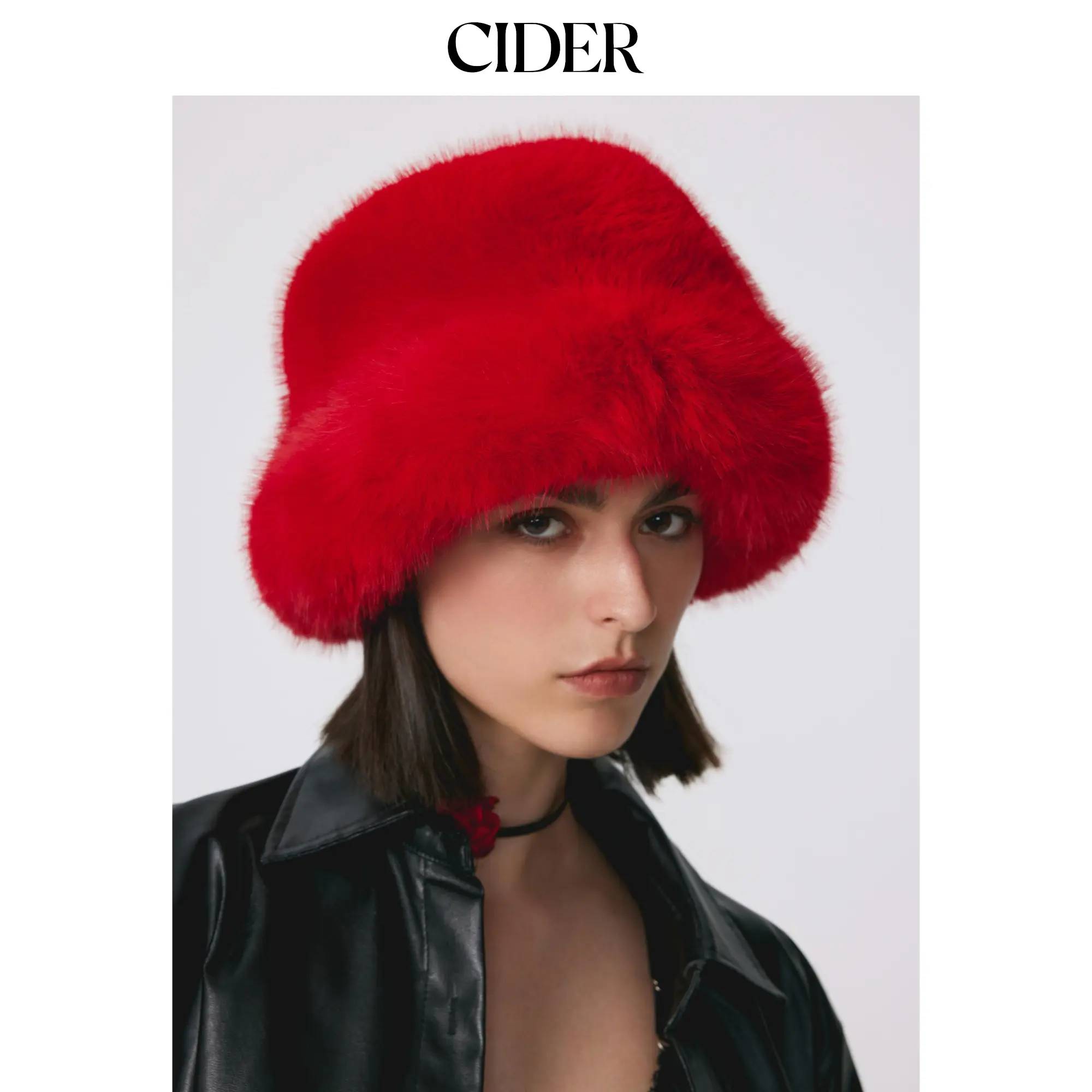 Cider [6 colors, size One Size-One Size] Solid Fluffy Bucket Hat