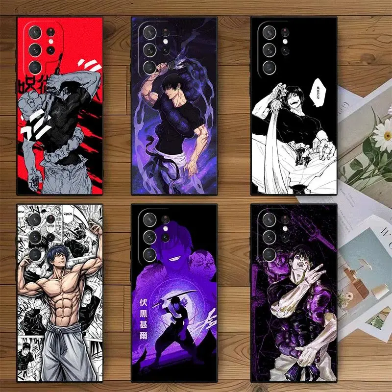 Anime Fushiguro Toji JUJUSU Soft Phone Case for Samsung Galaxy S26 S25 Edge S24 Ultra S23 Plus S22 S21 FE for Iphone 17 16 15 14 13 12 11 17Air Plus Pro Promax Black Cover Back