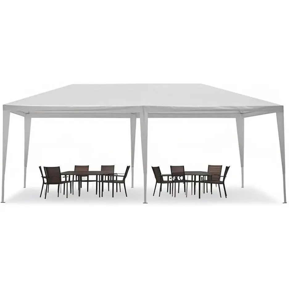 10x20 ft and 10x30 ft Pipe-Frame Party Tent, White, Steel and PE, No Sidewalls