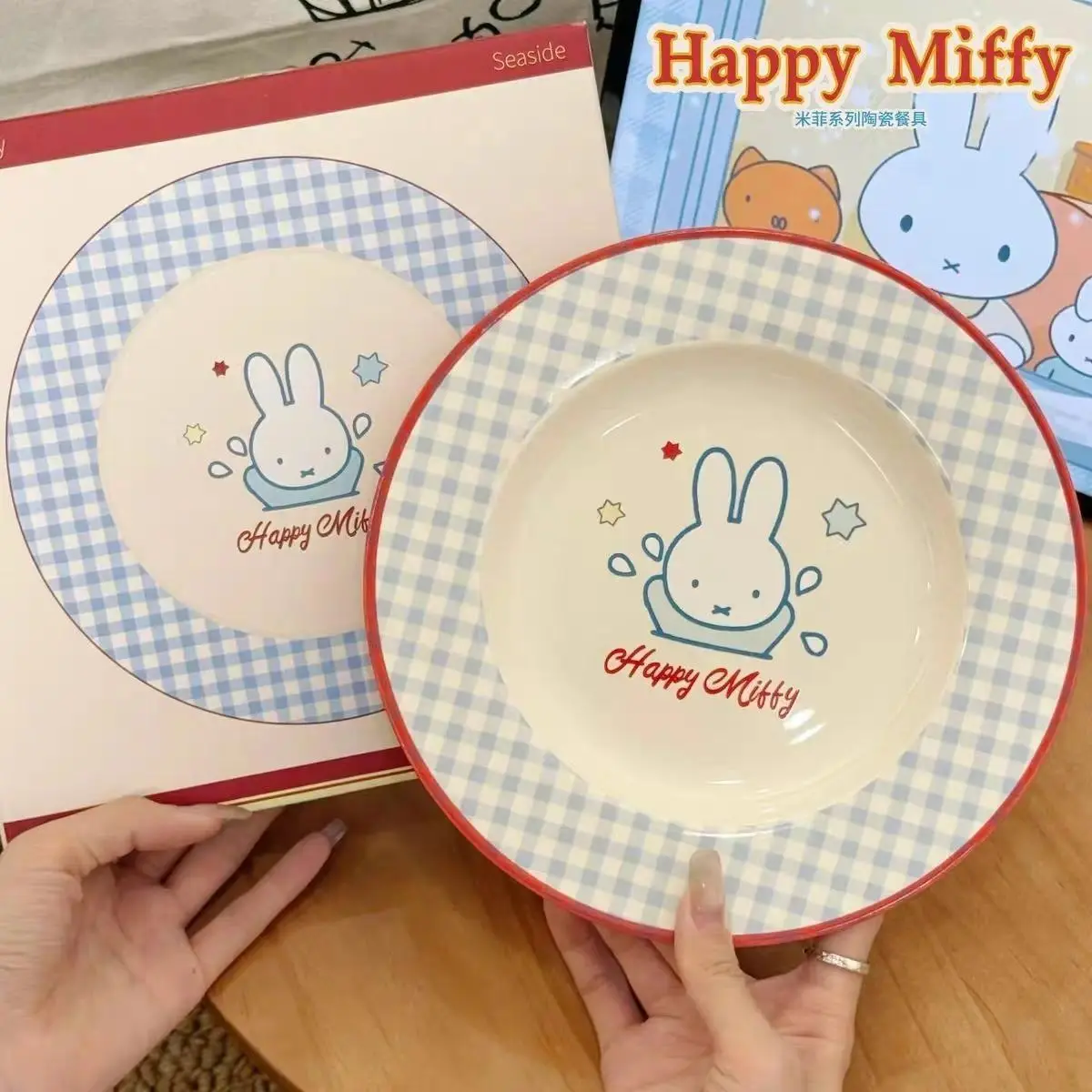 Miffy Service/dinner Plate Pottery and Porcelain Vegetable Plate Fresh Fruit Platter Girl Student Dessert Rice Bowl Tableware