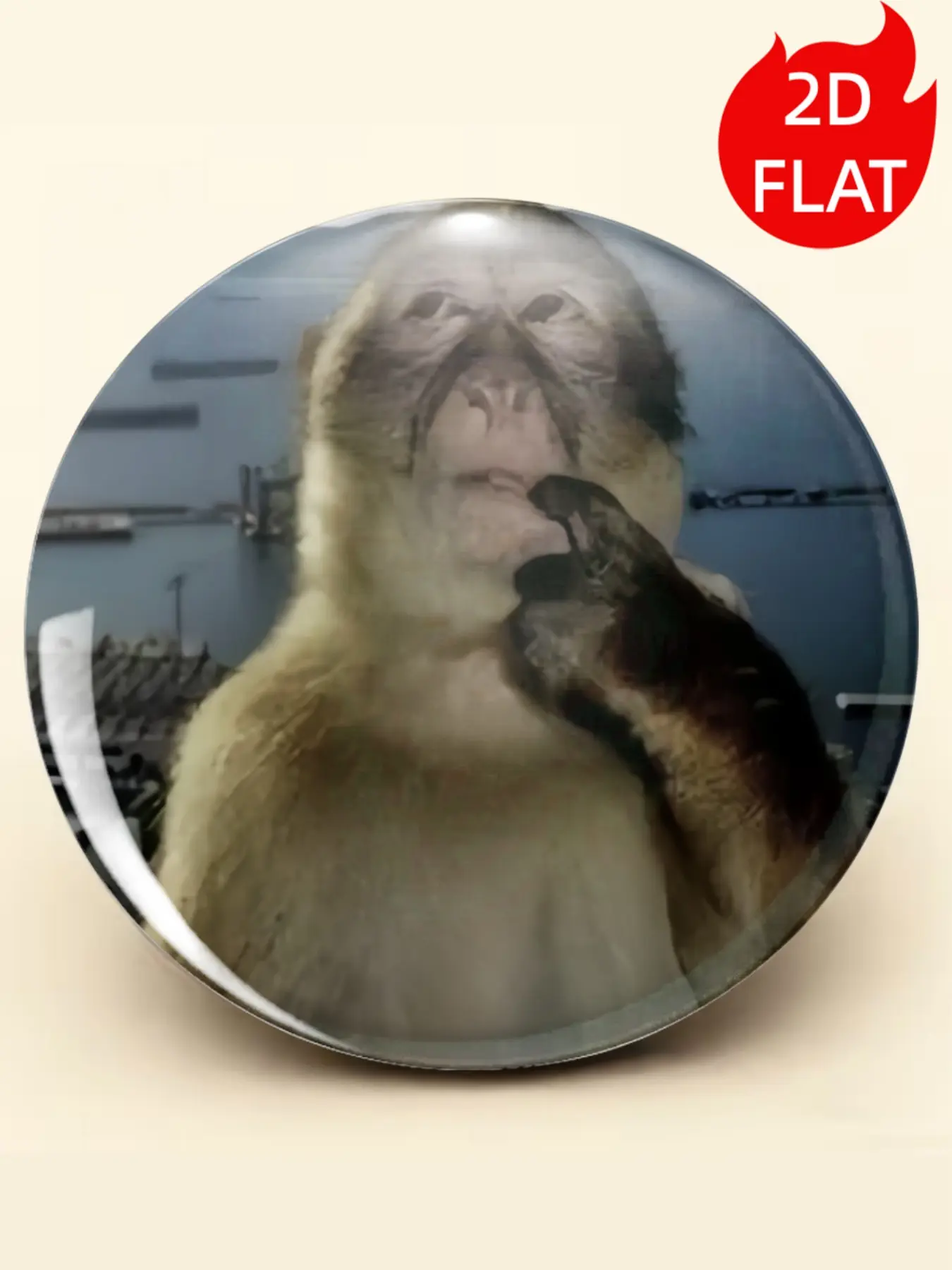 1pc Funny Monkey Pin Badge, Meme Reaction Monkey Button Pin, Cute Animal Brooch for Backpack, Hat, Jacket & Clothing Decoration, Novelty Gift Accessory