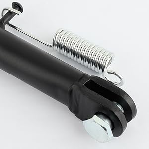 Iron Dirt Bike Kickstand Kit (1 Kit) - Motorcycle Replacement Kickstand with Spring & Screw for Foot Side Support, Professional Accessory to Eliminate Safety Hazards for 70cc-200cc Dirt Pit Bikes