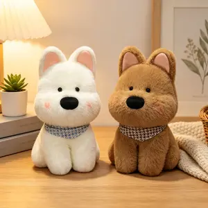 West Highland White Terrier Plush Toy, Soft Puppy Stuffed Animal, Cute Dog Plush Pillow for Kids, Kawaii Cuddly Companion, Bedroom Decor Plushie, Cozy Sleep Toy for Toddlers, Birthday Gift, Christmas Gift, Dog Lover Gift