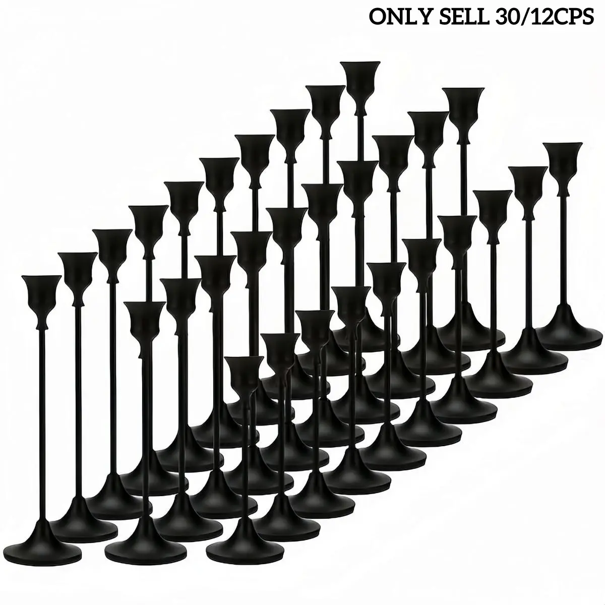 30Pcs/12Pcs Metal Iron Decorative Candle Holders Set Modern Home Decor, Home Decoration, Decoration Items, Durable Metal Candlestick Holders, Candle Stand for Wedding Party Holiday Table Centerpieces