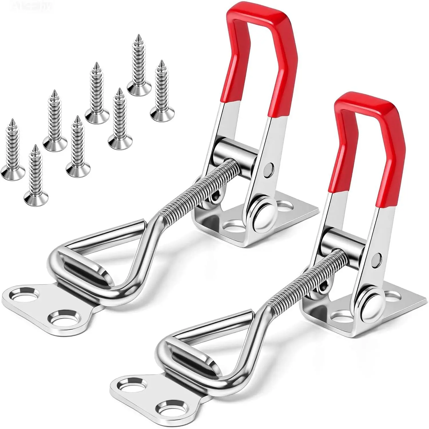 2 Pack Toggle Latch Clamp 4001 Adjustable 304 Stainless Steel Toggle Hasp Latches for  Lid Jig Freezer Door Cooler Box Case Trunk Draw Chest, Quick Release 330Lbs Holding Capacity