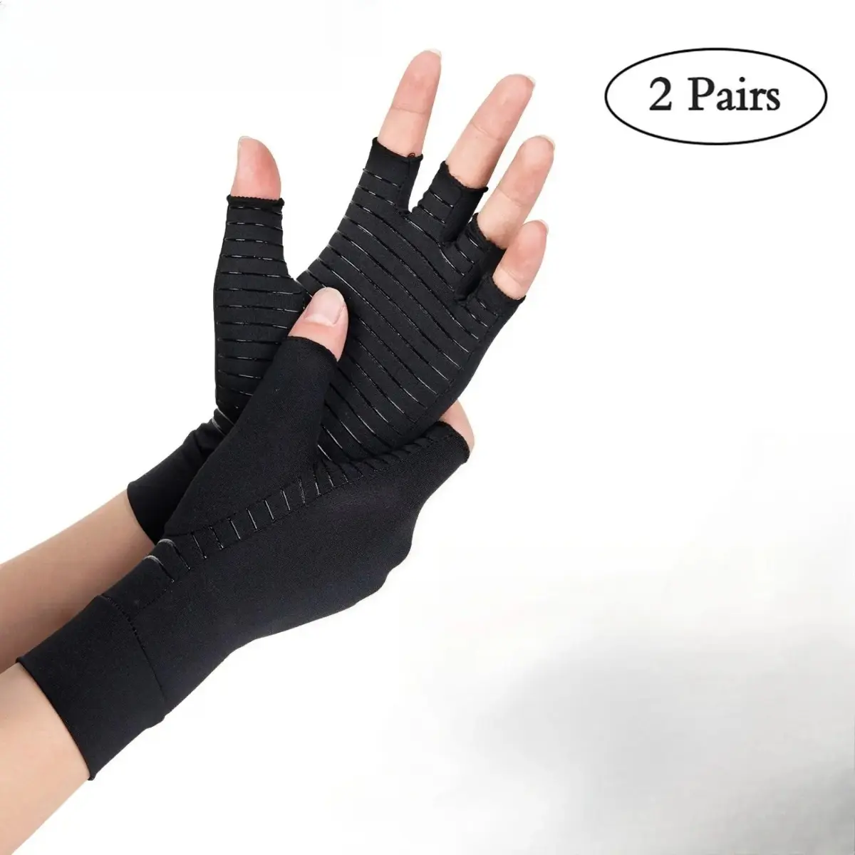 Compression Arthritis Gloves for Men and Women, Soft Half-Finger Design with Wrist Support - Touchscreen-Safe Self Care Product for Sports, Self Care Products