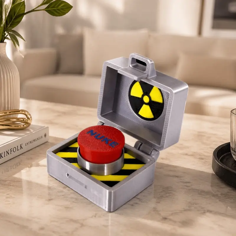 Simulation missile button switch, unzipped statue accessory, Figurine decor, suitable for home decor, office desk, car decorations, party gifts, holiday decorations, fun design