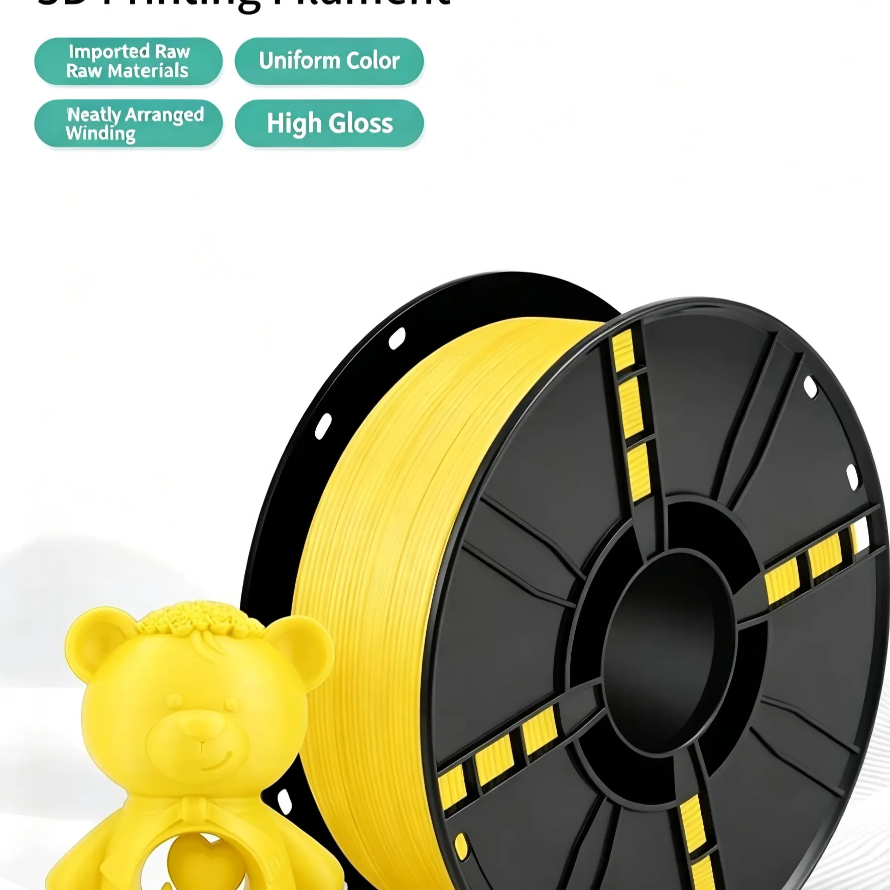 Pla+ Matte Single Color Material for 3D Printer, 1.75mm Diameter, 1kg Package, Multiple Colors Available, High Precision, Safety Features Included