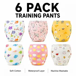 6-Pack Toddler Potty Training Pants, Leak-Resistant Cotton Training Underwear for Boys & Girls, Comfortable Learning Pants for Daytime Training 1–5T
