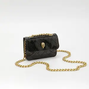 Female versatile rhombus embroidered thread chain small square bag new jelly bag high-end texture trend mini eagle head messenger bag