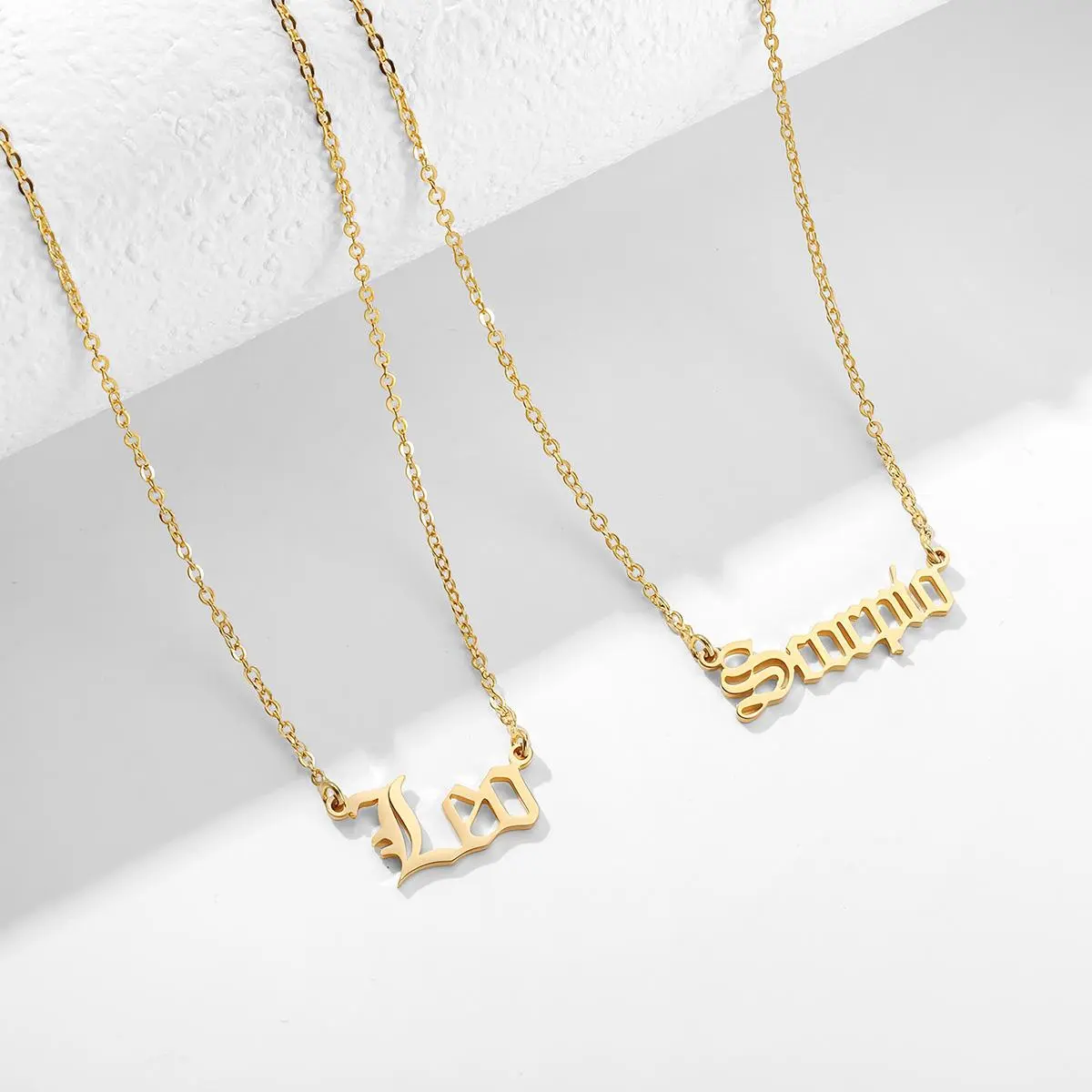 14K Gold Plated Charm 12 Constellation Pendant Necklace Exquisite Letter Horoscope Personalized Old English Constellation Pendant Necklace Festivals, Birthdays, and Special Occasions Party Jewelry Holiday Gift