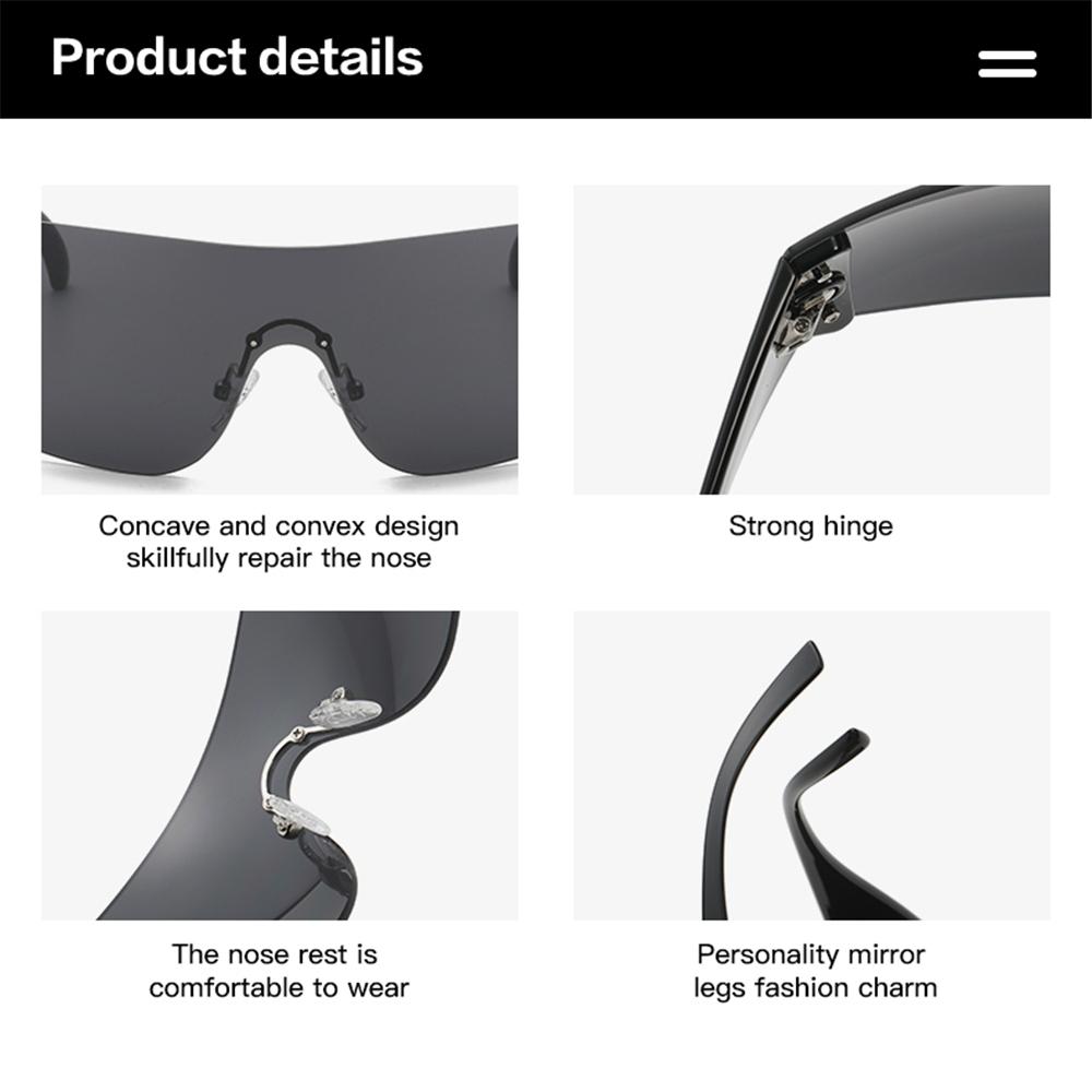 1pc Trendy Rimless Star Y2K Sunglasses for Women Men Punk One Piece Goggles Oversized Wrap Around Shades 2000's Eyewear UV400