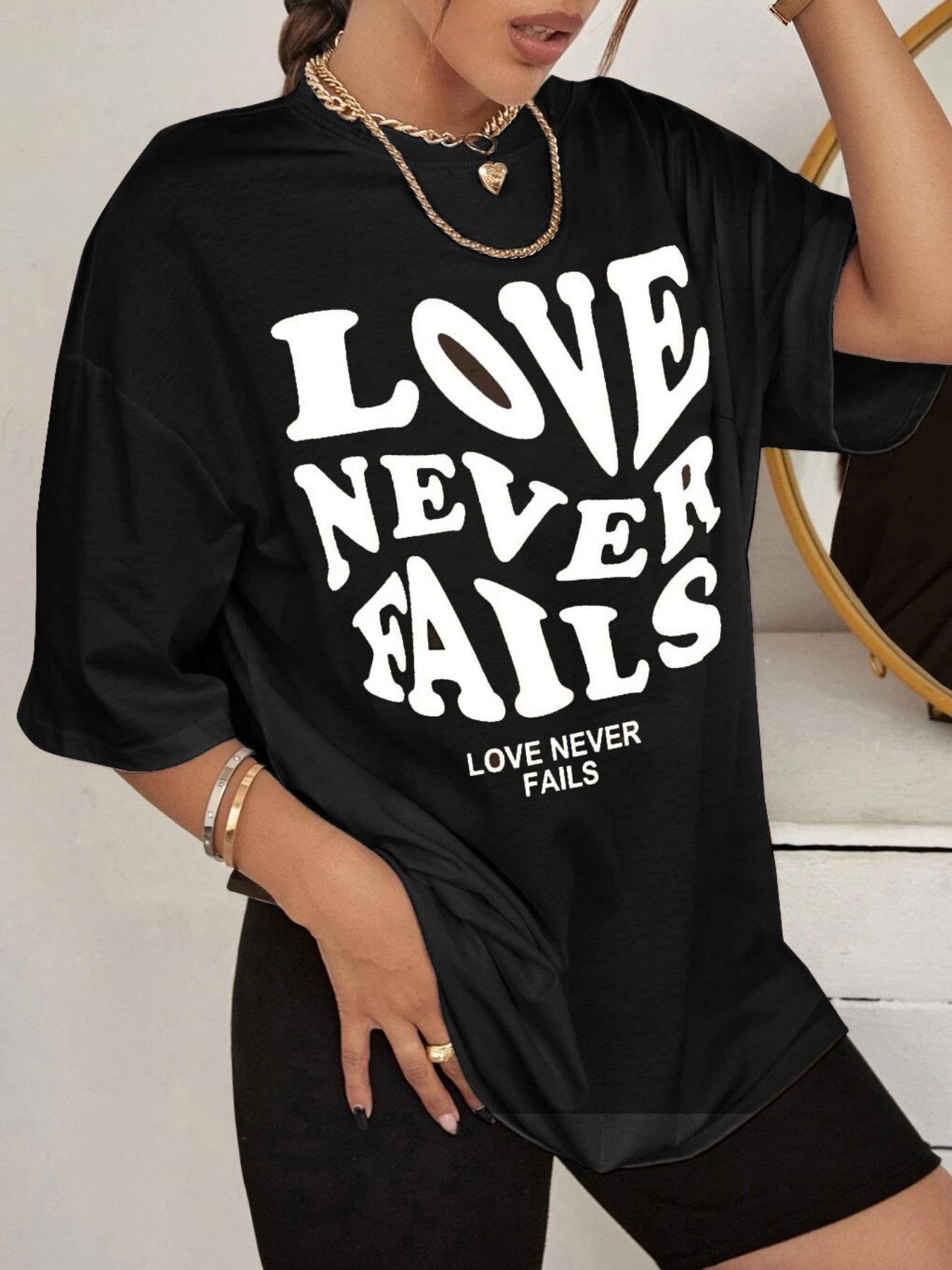 Women's Letter Print Drop Shoulder Jersey Tee, Summer Clothes Women, Back To School Outfits, Casual Street Half Sleeve Round Neck T-Shirt for Summer, Graphic Tees, T Shirts for Women, Women's Top for Daily Vacation Outdoor