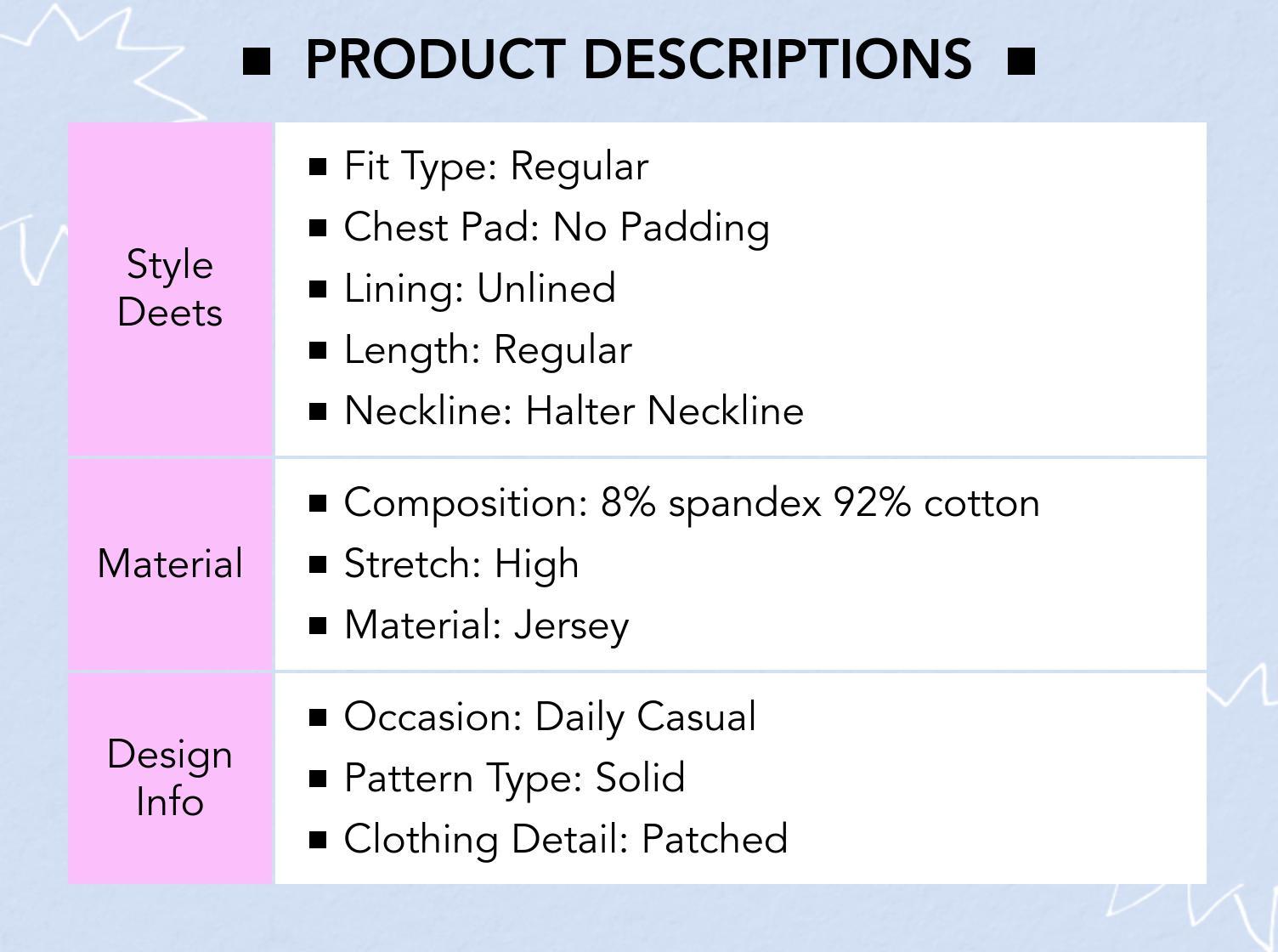 Cider [6 colors, size 0-26] Halter Neckline Patchy Short Sleeve Top