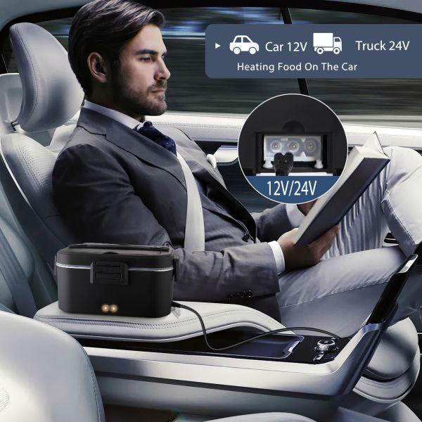 Nifogo Electric Lunch Box, 100W Food Heater 1,8L for Adults Portable Food Heater with Tableware and Lunch Bag, Car & Home Portable Electronic Food Heater for Home Office Travel