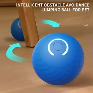 Automatic Moving Dog Ball, Smart Obstacle Avoidance Interactive Toy, USB Rechargeable Self-Rolling Puppy Chase Ball, Durable Silicone Electric Pet Ball for Small and Medium Dogs