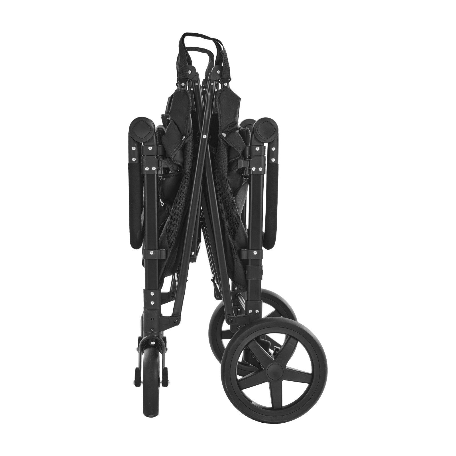 VEVOR Wagon Stroller for 4 Kids, Push Pull Quad Collapsible Stroller with Adjustable Handle, 5-Point Safety Harness & Removable Canopy, 4-Seater Stroller Wagon for Camping, Black (330LBS Loading) VEVOR Wagon Stroller for 4 Kids, Push Pull Quad Collapsible Stroller with Adjustable Handle, 5-Point Safety Harness & Removable Canopy, 4-Seater Stroller Wagon for Camping, Black (330LBS Loading)