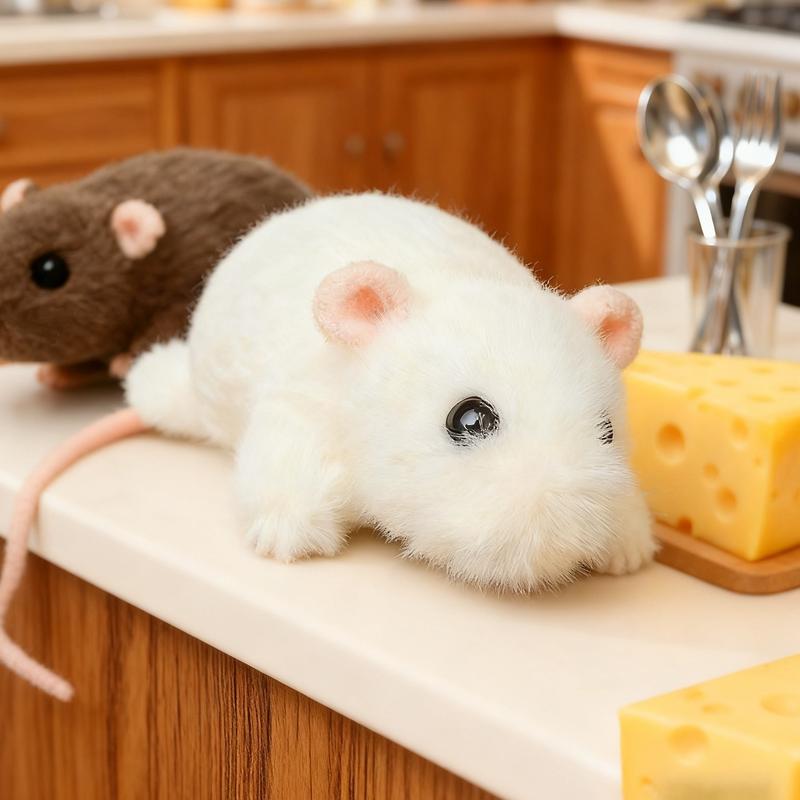JIAJCHUF Cute Mini Rat Plush - Gray - White Soft Stuffed Animal Toy ...