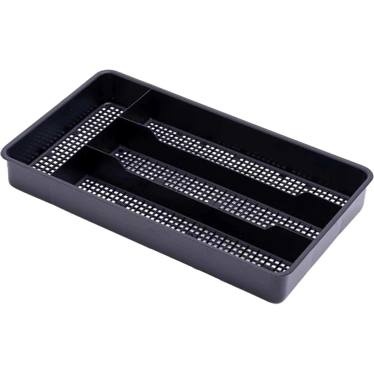 Kitchen Drawer Organizer for Silverware and Utensils, Small, Black