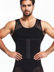 Men's Waist Trainer Vest, Adjustable Buckle Abdominal Shaper, Invisible Breathable Compression Top, Beer Belly Control, Slimming Underwear, Shapewear Waist Trainer, Shaping Trainer