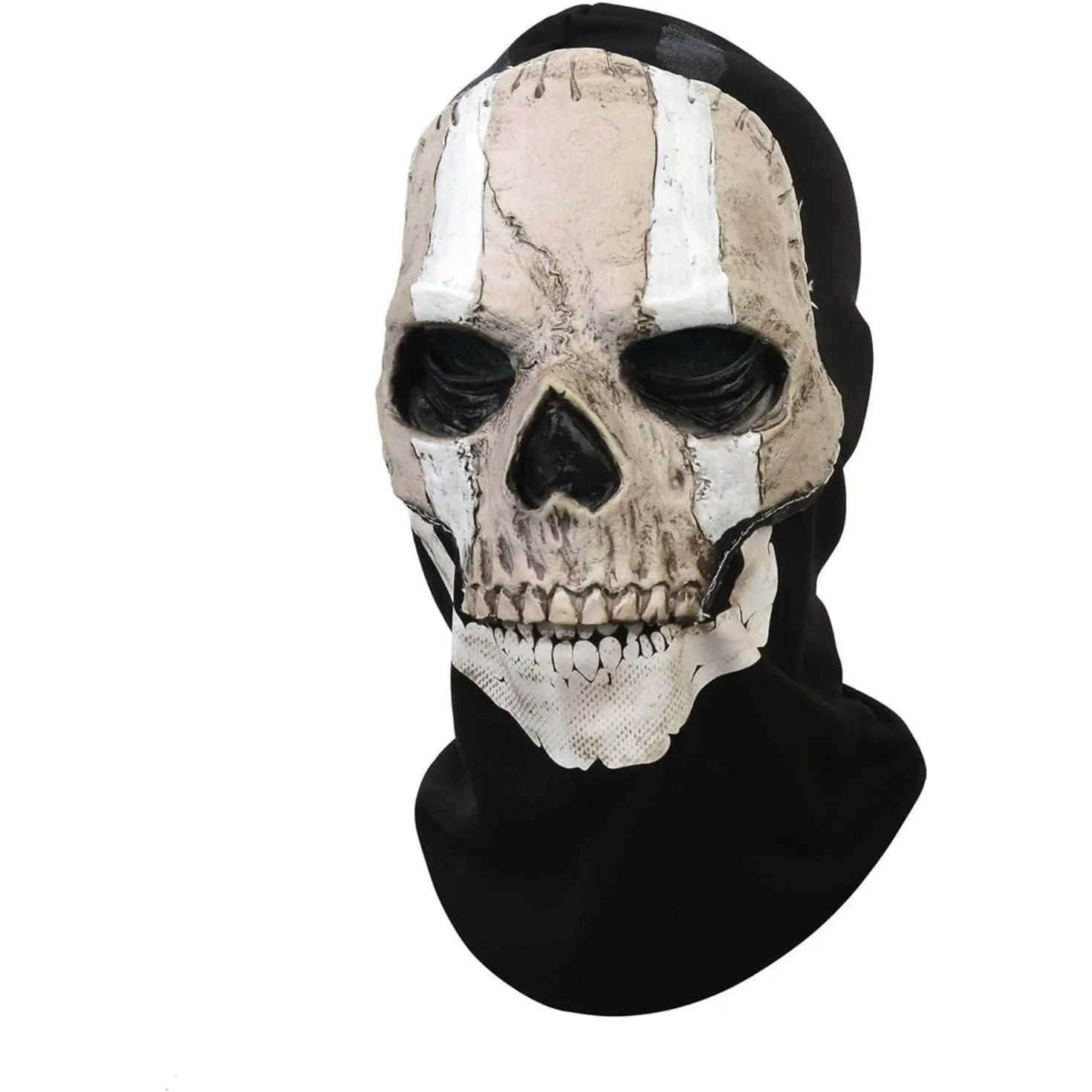 RRANYF Gothic Halloween Full Head Skull Mask with Movable Jaw, Adult Realistic Latex Helmet, Scary Skeleton Photo Props for Party Supplies, Black Skull, Accessories