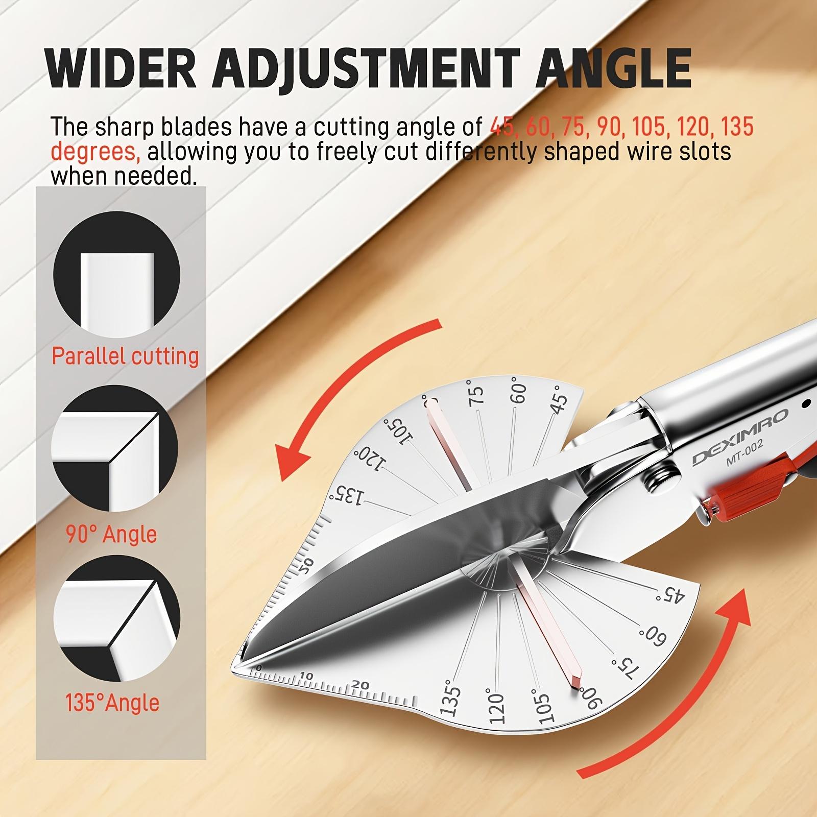 Miter Shear for Trim – Adjustable 45 °   to 135 °   Angle Cutter for Moulding, Quarter Round, Wood, PVC, and Plastic, Precision Cutting Tool with Replacement Blades, Easy to Use for DIY Home Improvement, Carpentry, Flooring, Baseboard Installation