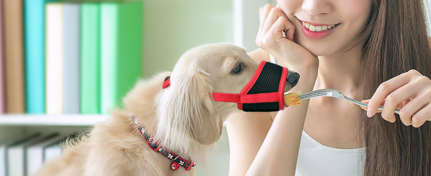 Dog Muzzle,Soft Nylon Muzzle Anti Biting Barking Chewing,Air Mesh Breathable Drinkable Adjustable Loop Pets Muzzle for Small Medium Large Dogs 4 Colors 4 Sizes (Black, L) PET MUZZLE pet muzzle