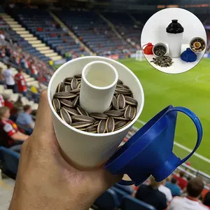 Sunflower Seed Snack Cup, Reusable Shell Storage Box, Portable Outdoor Travel Container, Leak-Proof Residue Collector, Ideal for Sports Events