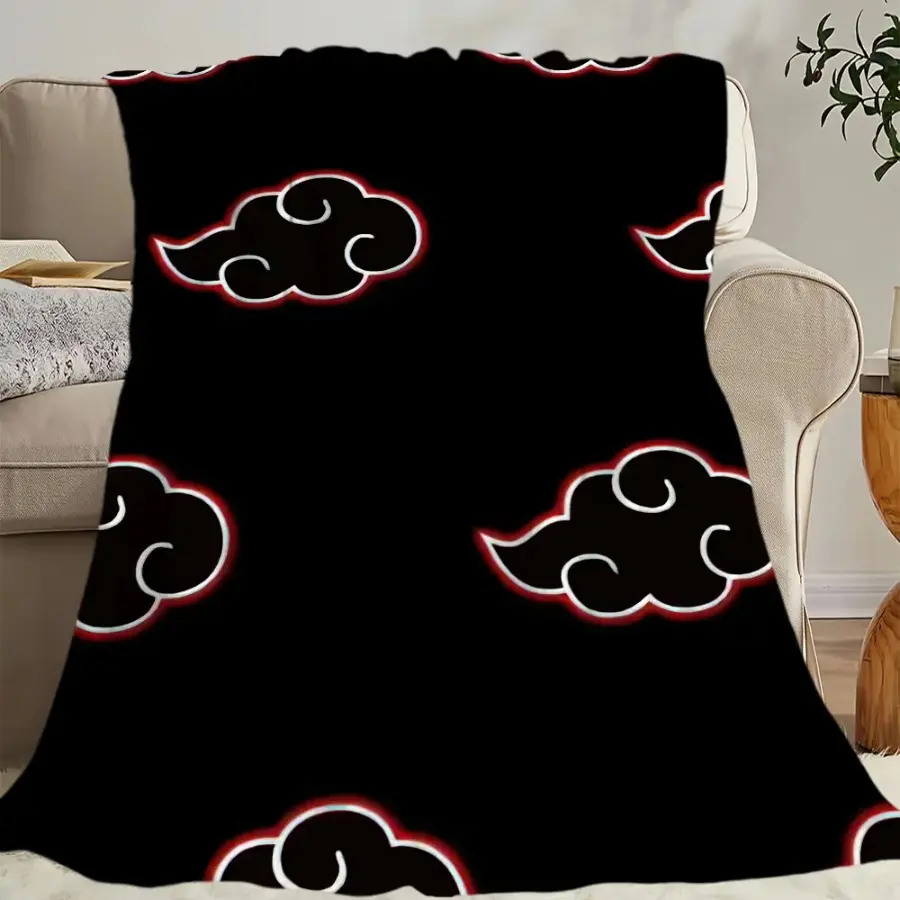 Naruto Sasuke Akatsuki Classic Anime Cotton Flannel Throw Blanket - 30"x40" for Little Baby, 50"x60" for Kid, All-Season Cozy Lightweight Bedding for Bedroom Decor, Gift for Anime Fans, Family Snuggle Sessions, 30" X 40", 30X40inch Little Baby
