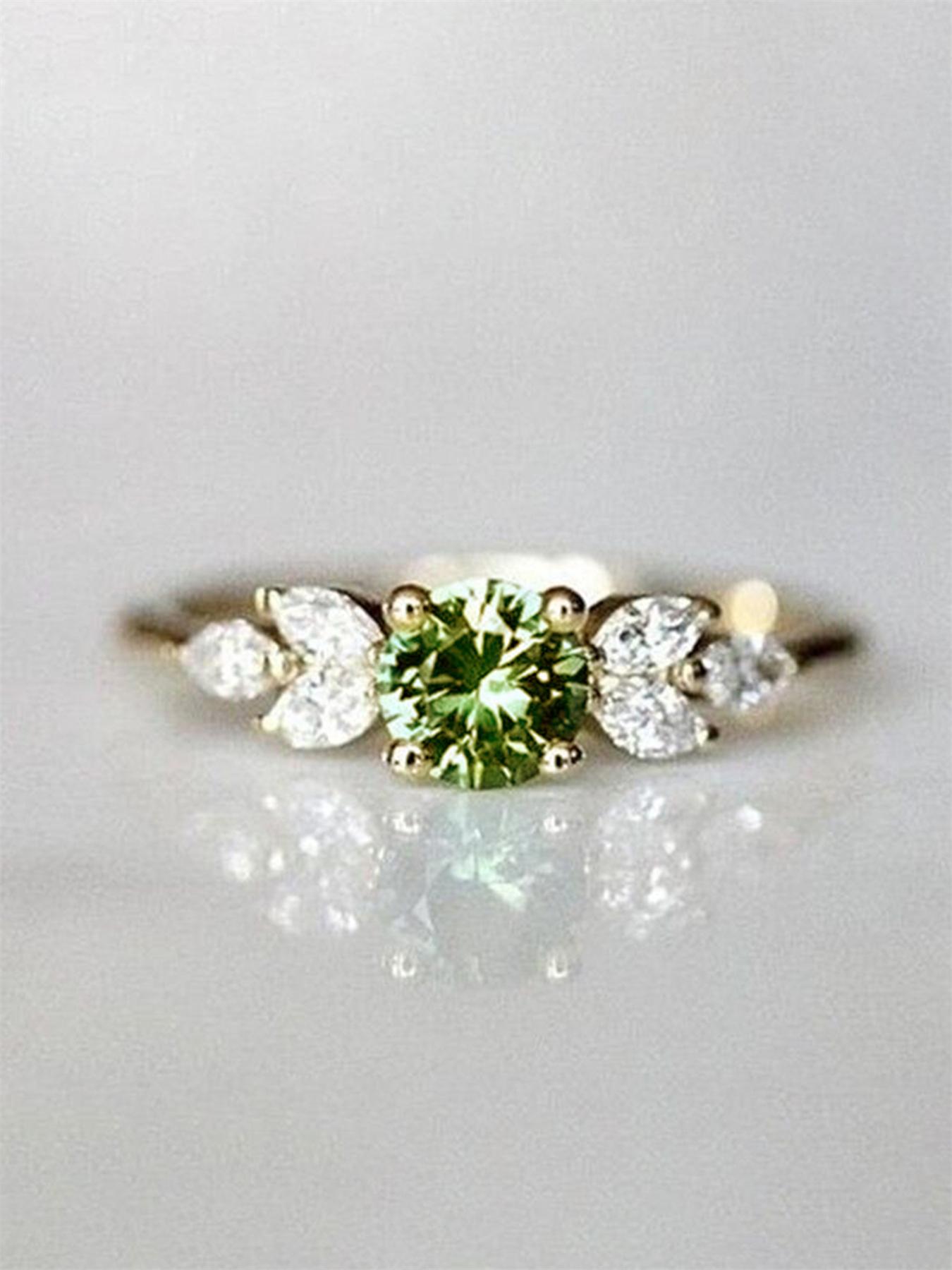 Summer Elegant Rhinestone Decorated Copper Ring, Fashion Rings Jewelry for Women, Wedding Engagement Bridal Jewelry Gift, Statement Rings, Elegant Glittering Ring