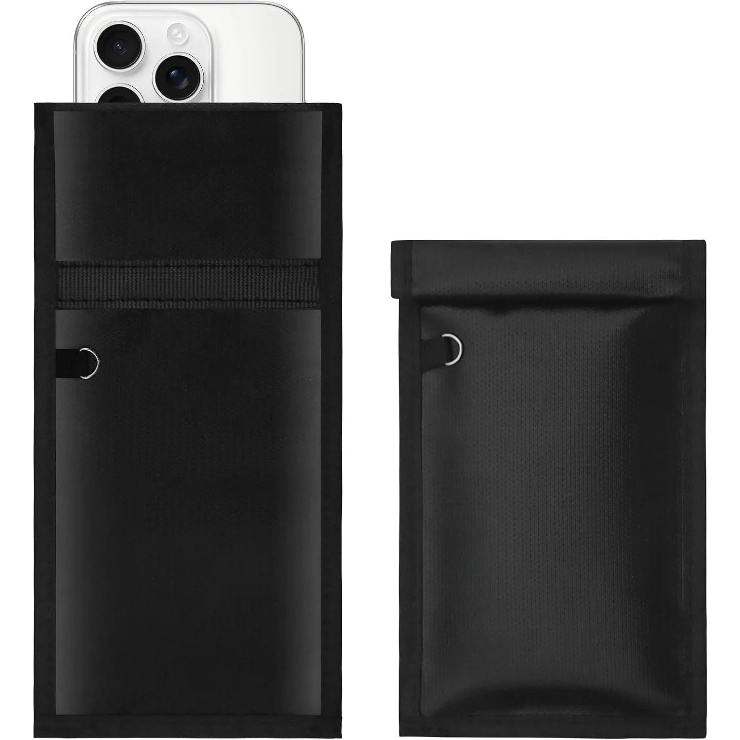 2 Pack Faraday Bags for Phones,  Key Fobs &  Devices -  Protection Pouch Blocks 5G, WiFi, , GPS and RFID Signals, Durable & Portable Anti- Design(Black)