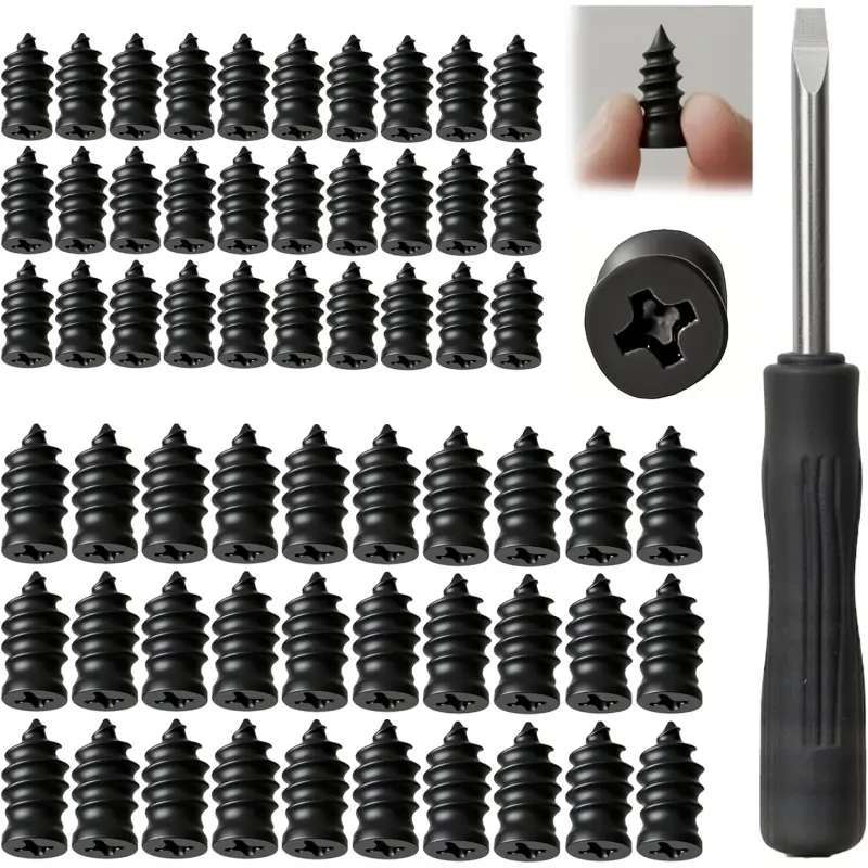 60Pcs Tire Repair Rubber Nail, Rubber Screw Tire Plugs Self-Service Vacuum Tire Repair Nail Kit Tires Quick Puncture Repair Tools