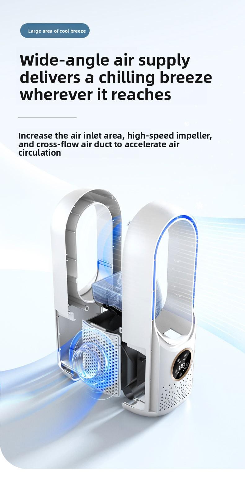 Best-selling bladeless fan, USB plug-in, portable, silent design, suitable for desktop, office, and home use, creative mini fan