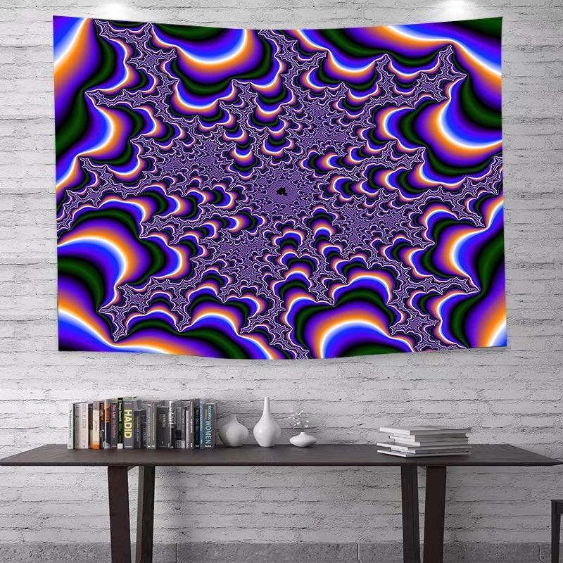 Psychedelic Swirl Design Tapestry, Tapestry Wall Hanging, Vibrant Polyester Wall Art for Living Room, Bedroom, Dorm Decor, Home Bedroom Decor, Perfect Birthday Gift, with Installation Kit