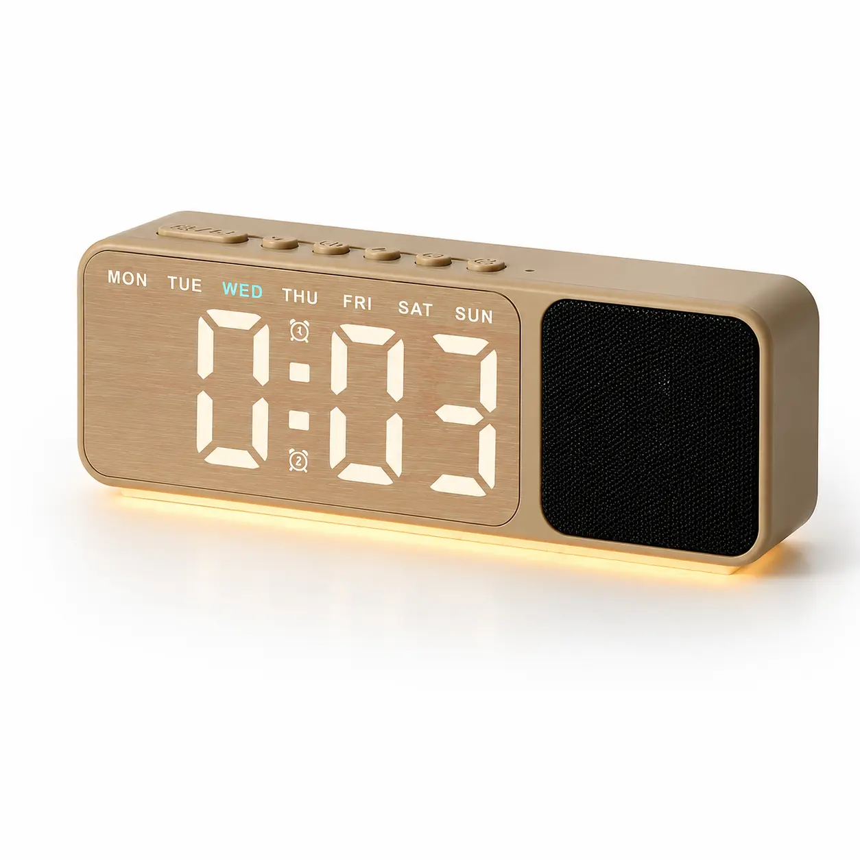 TIMESS LED Digital Clock, Minimalist Nordic Style, Mini Bluetooth Speaker with Multi-Color Ambient Light, bt   sync,  Time & Weekday Display Desk Clock, USB Powered, Perfect Decoration for Bedroom, Living Room, and Desk, Ideal Gift for Holidays