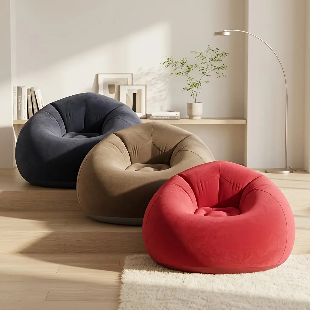 Inflatable Sofa Chair, Soft, Comfortable, Outdoor, Lazy Seat, Tatami Chair, Sofa Cover, Lazy Sofa, Circular Single Sofa, Living Room, Office Lunch Break, Outdoor Picnic Camping, Father's Day Gift