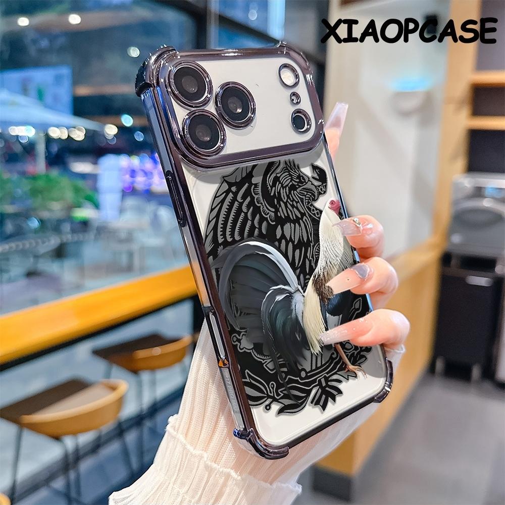 Rooster Eagle pattern four-corner drop-proof soft TPU phone case iPhone 17 Pro Max Air 16 15 14 13 12 11 Plus Fashionable camera protection shockproof and drop-resistant durable phone case