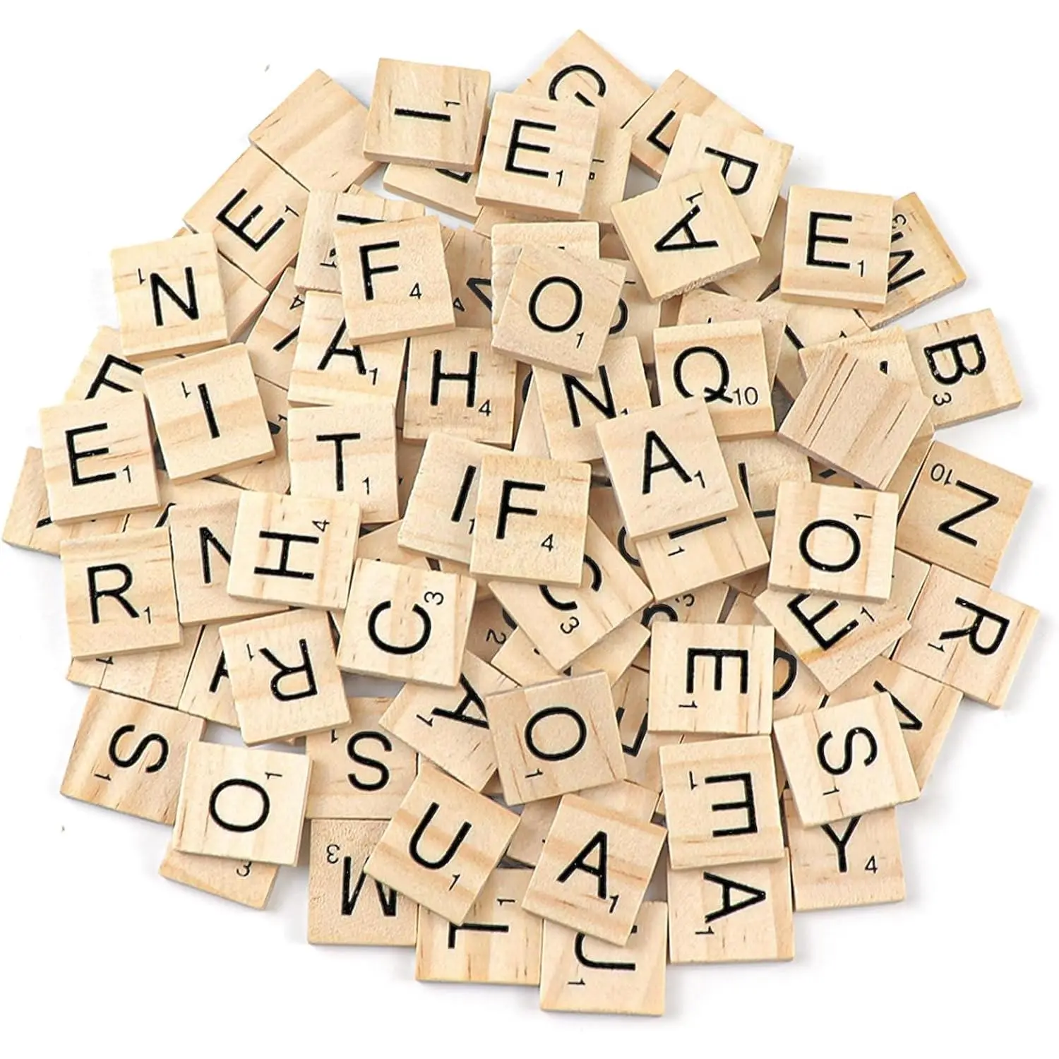 100 Pcs Wooden Spelling Tiles, Replacement Letters Wood Letter Tiles, Tiles for Crafts A-Z Capital Letters for Crafts Wedding Decor Alphabet Coasters & Crossword Game DIY Giftfidget toys