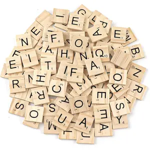 100 Pcs Wooden Spelling Tiles, Replacement Letters Wood Letter Tiles, Tiles for Crafts A-Z Capital Letters for Crafts Wedding Decor Alphabet Coasters & Crossword Game DIY Giftfidget toys